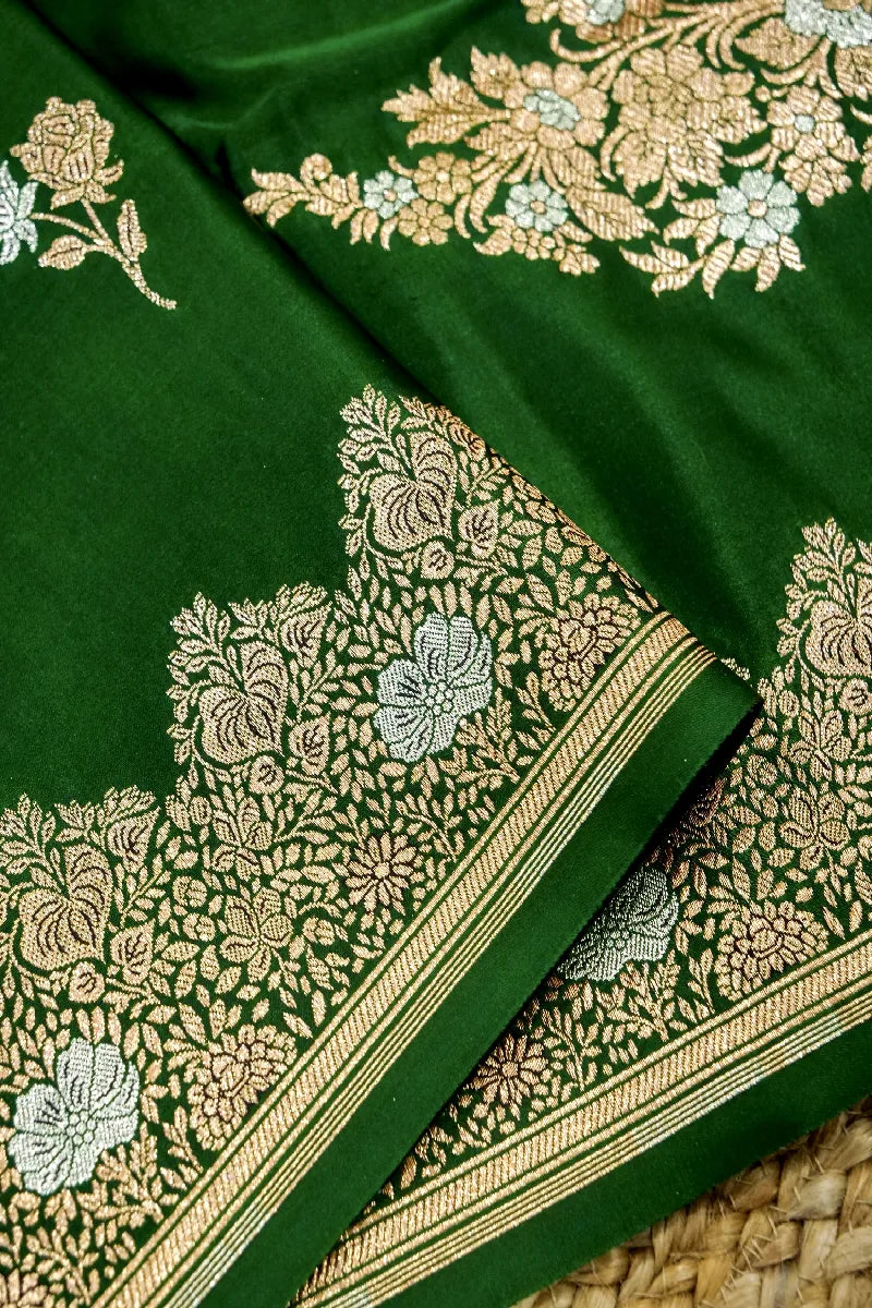 GREEN COLOR BANARASI SILK SAREE