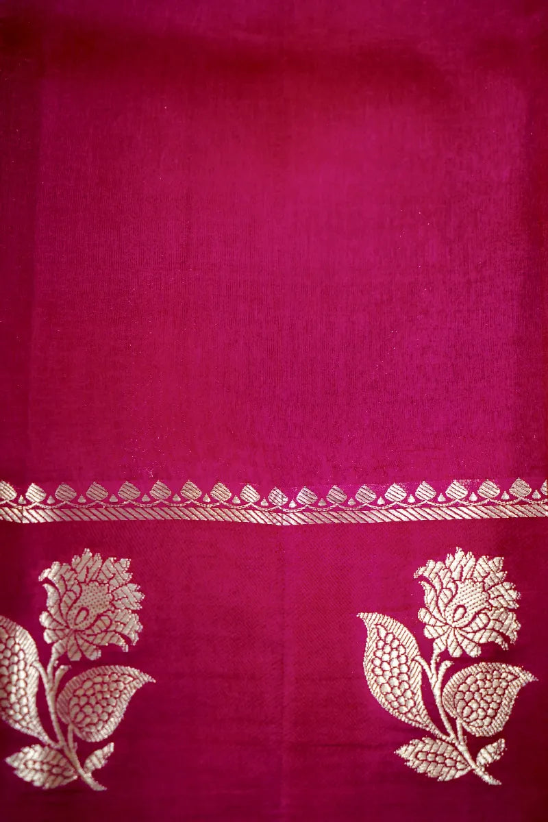 YELLOW WITH PINK COLOR PURE DUPIAN SILK SAREE
