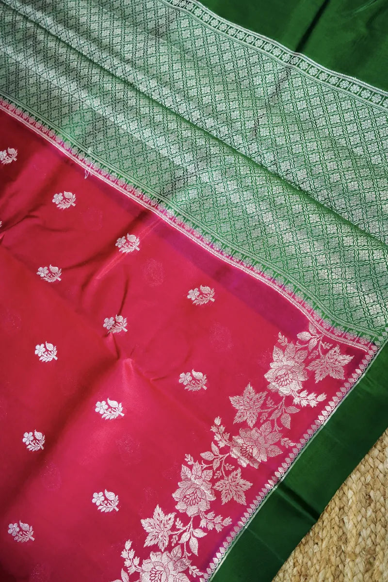 HOT PINK COLOR PURE MANGO SILK SAREE