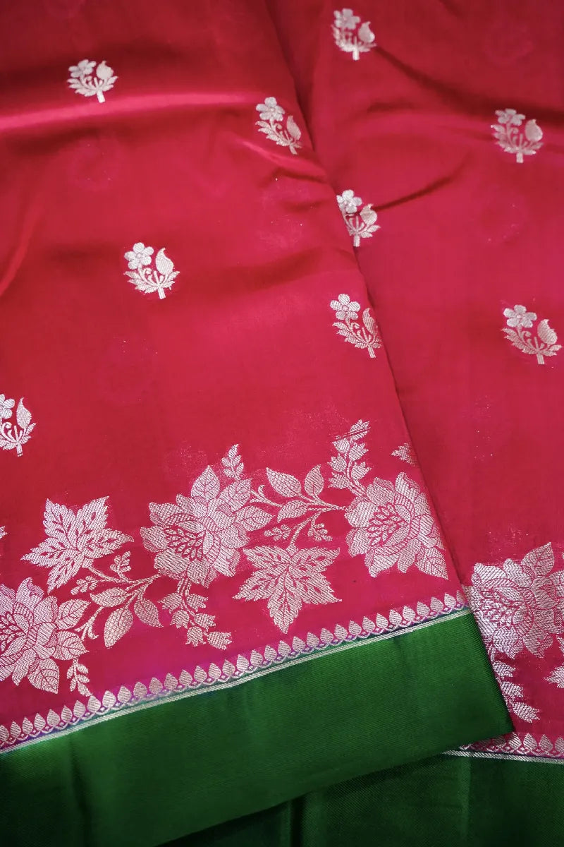HOT PINK COLOR PURE MANGO SILK SAREE