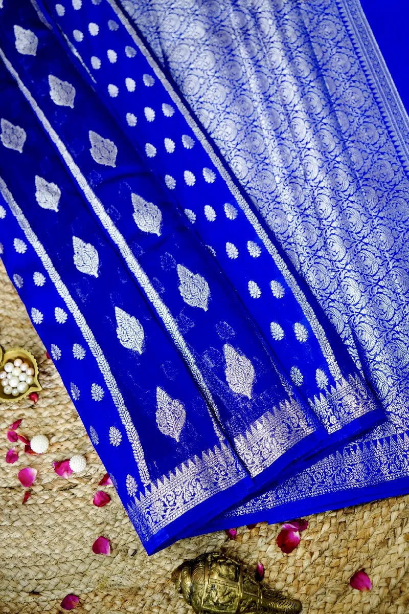 BLUE COLOR PURE DUPIAN SILK SAREE