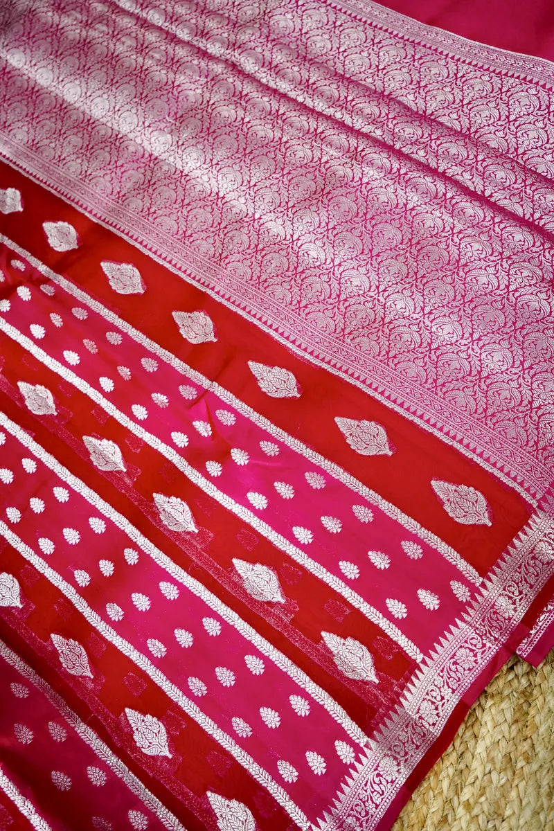 DARK PINK COLOR PURE MANGO SILK SAREE