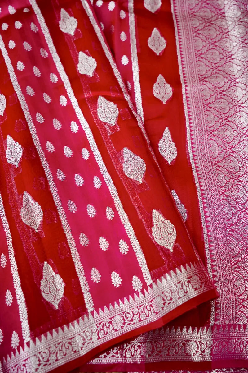 DARK PINK COLOR PURE MANGO SILK SAREE