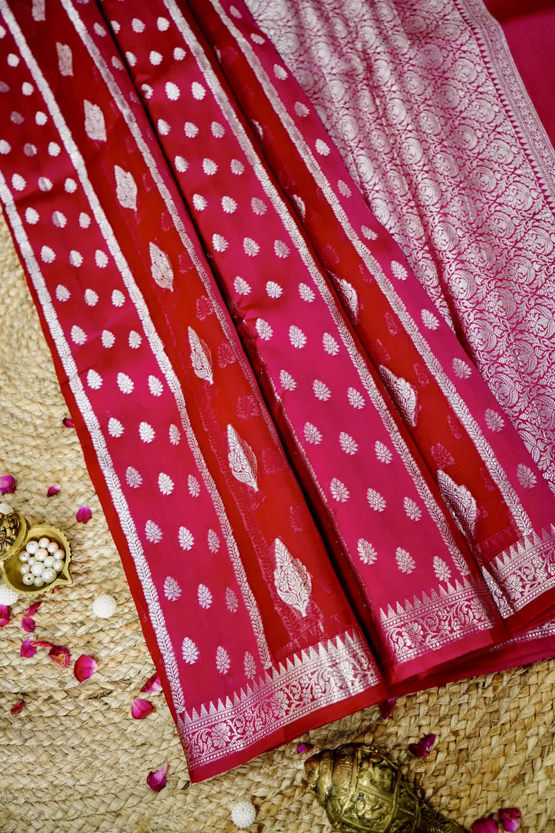 DARK PINK COLOR PURE MANGO SILK SAREE