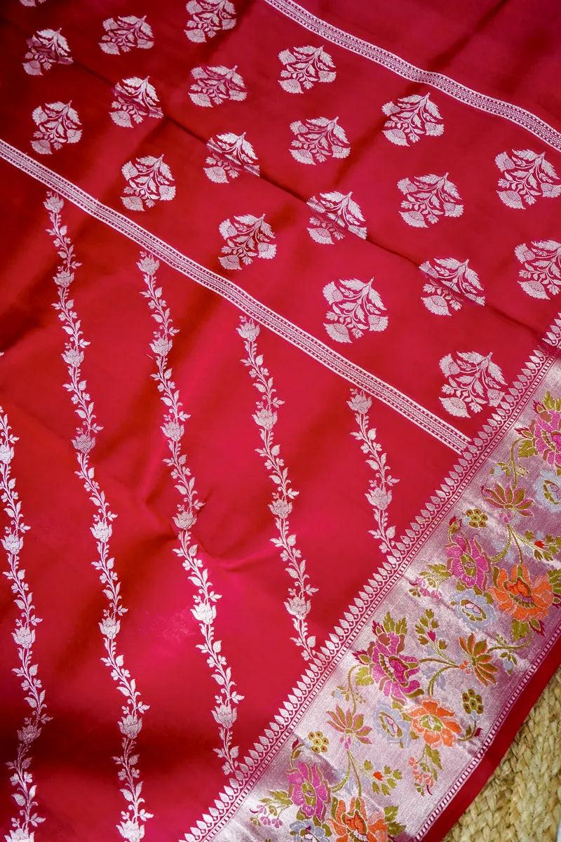 DARK PINK COLOR PURE DUPIAN SILK SAREE