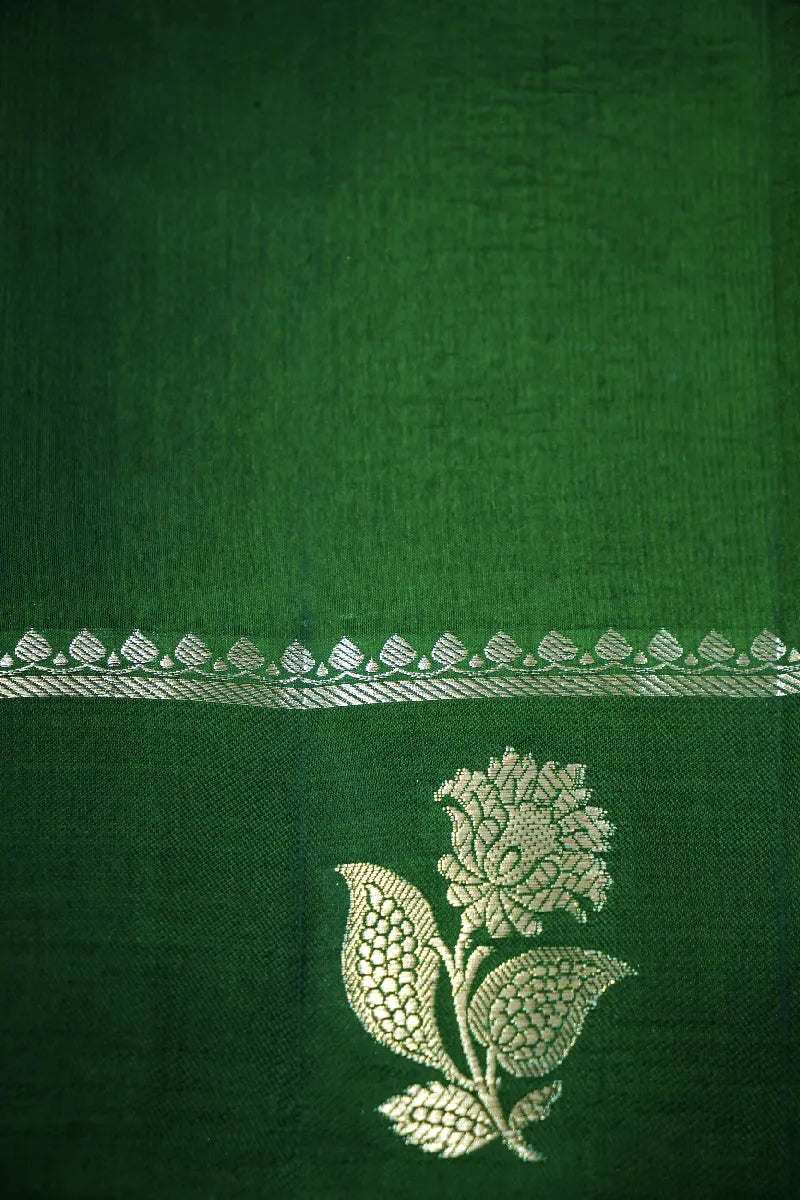 RED WITH GREEN COLOR PURE DUPIAN SILK SAREE