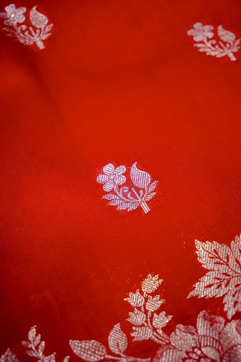RED WITH GREEN COLOR PURE MANGO SILK SAREE