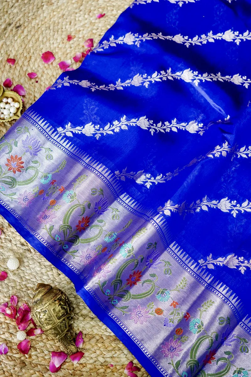 BLUE COLOR PURE DUPIAN SILK SAREE