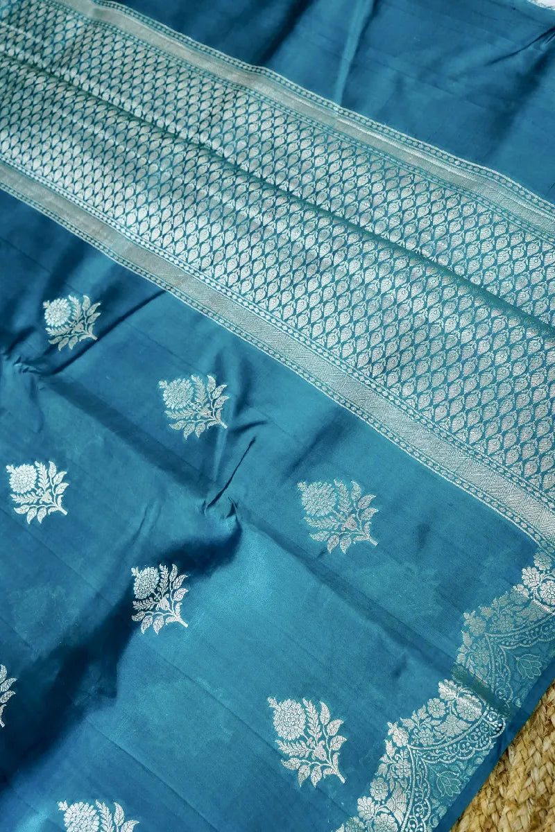 RAMA GREEN COLOR PURE DUPIAN SILK SAREE