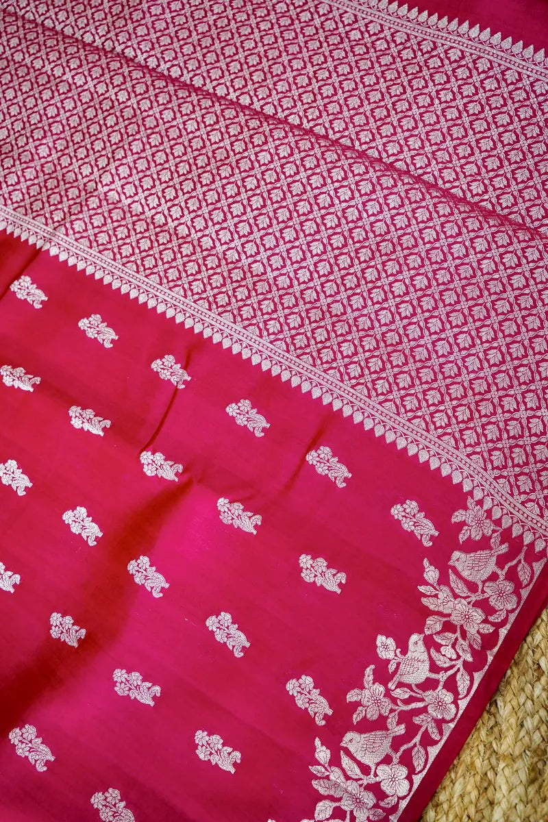 PINK COLOR PURE CHINIYA SILK SAREE