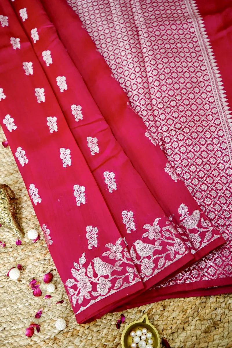PINK COLOR PURE CHINIYA SILK SAREE