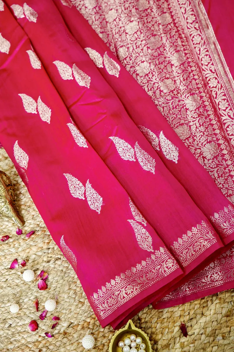 PINK COLOR PURE CHINIYA SILK SAREE