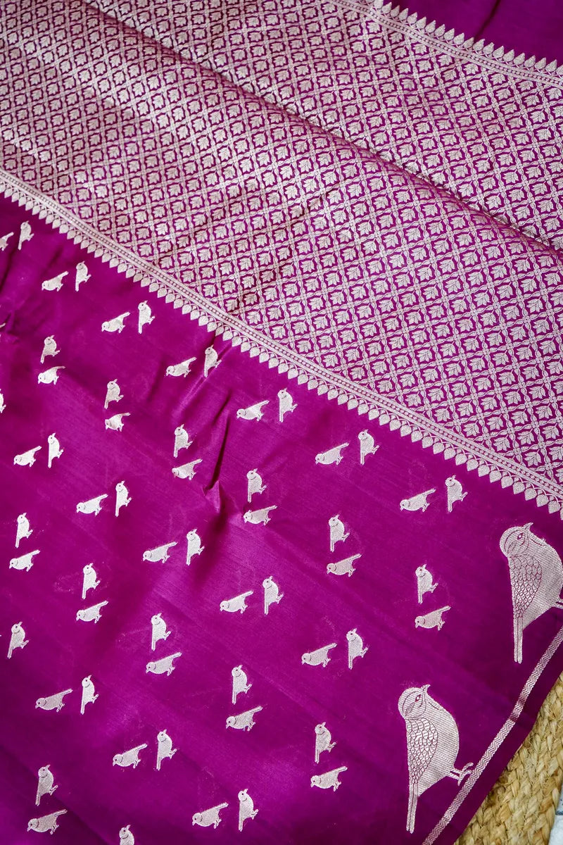 WINE COLOR PURE CHINIYA SILK SAREE