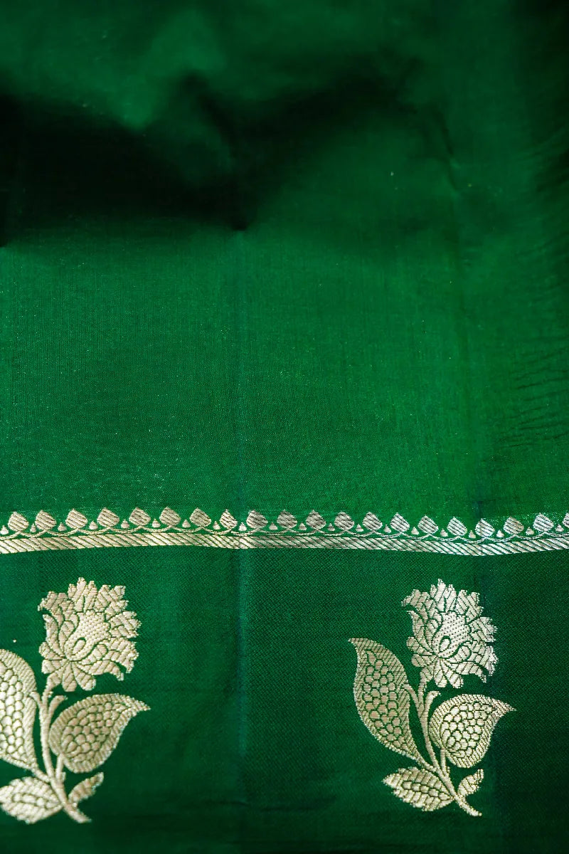 PINK WITH GREEN COLOR PURE DUPIAN SILK SAREE