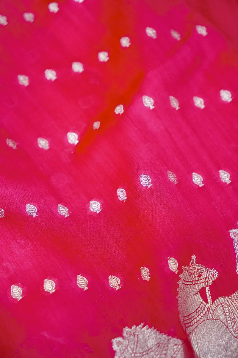 PINK COLOR PURE CHINIYA SILK SAREE