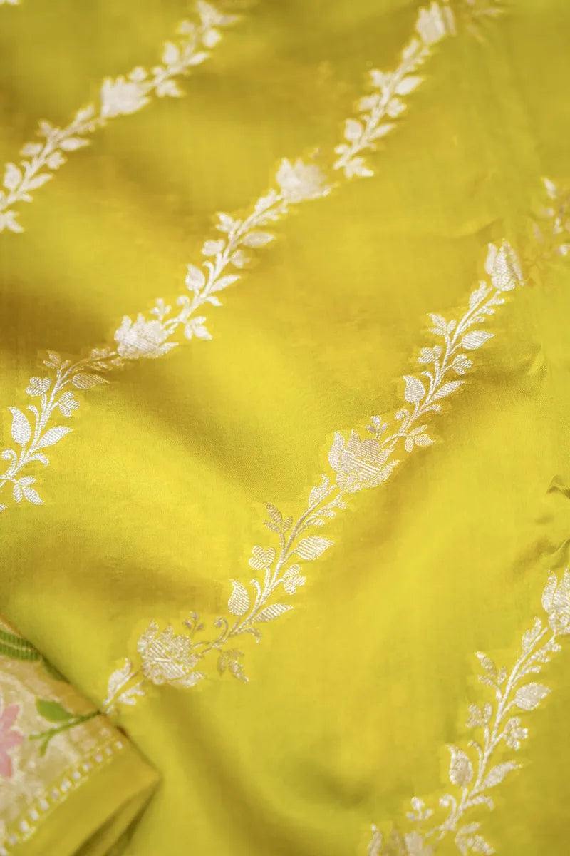 MUSTARD YELLOW COLOR PURE DUPIAN SILK SAREE