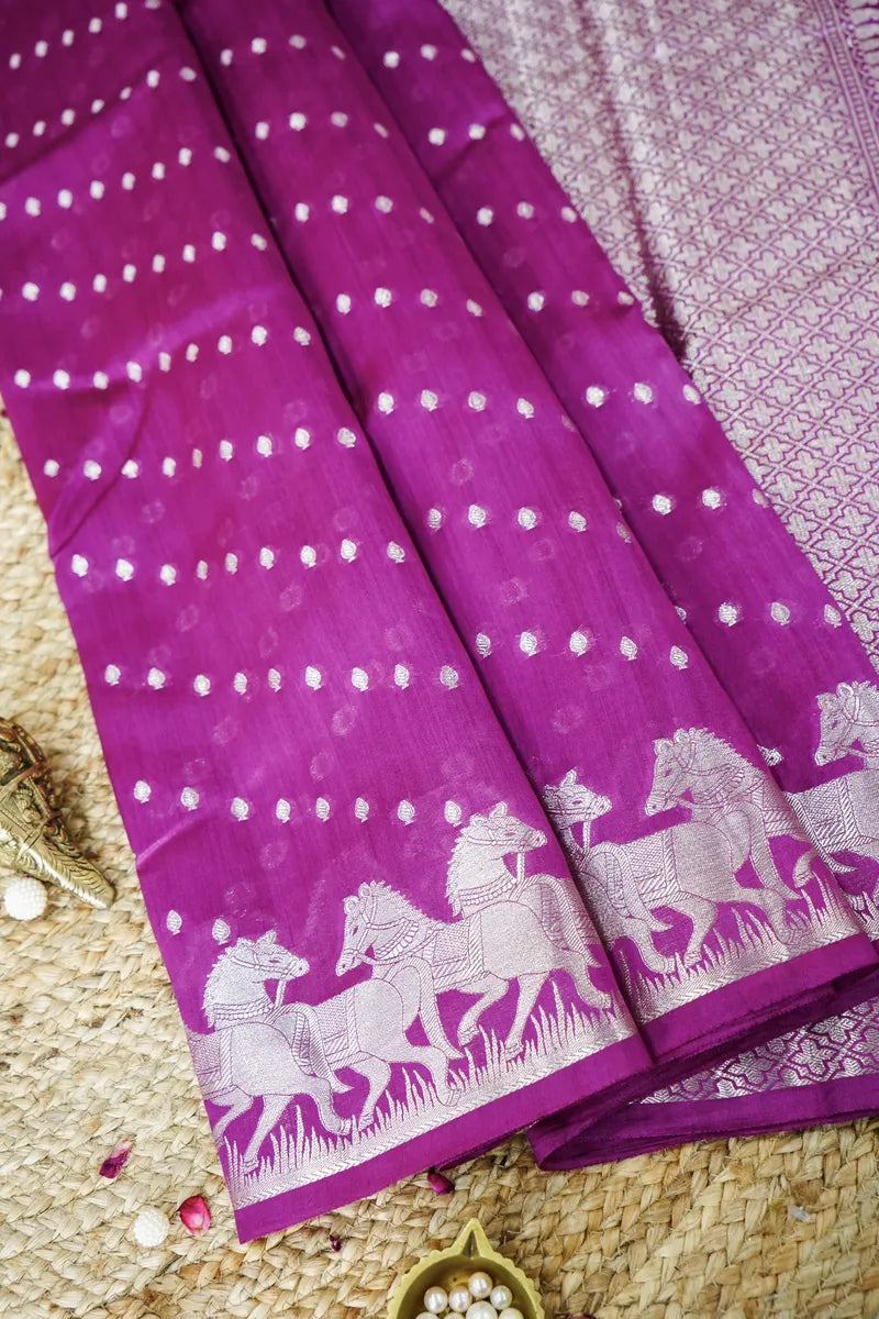 WINE COLOR PURE CHINIYA SILK SAREE