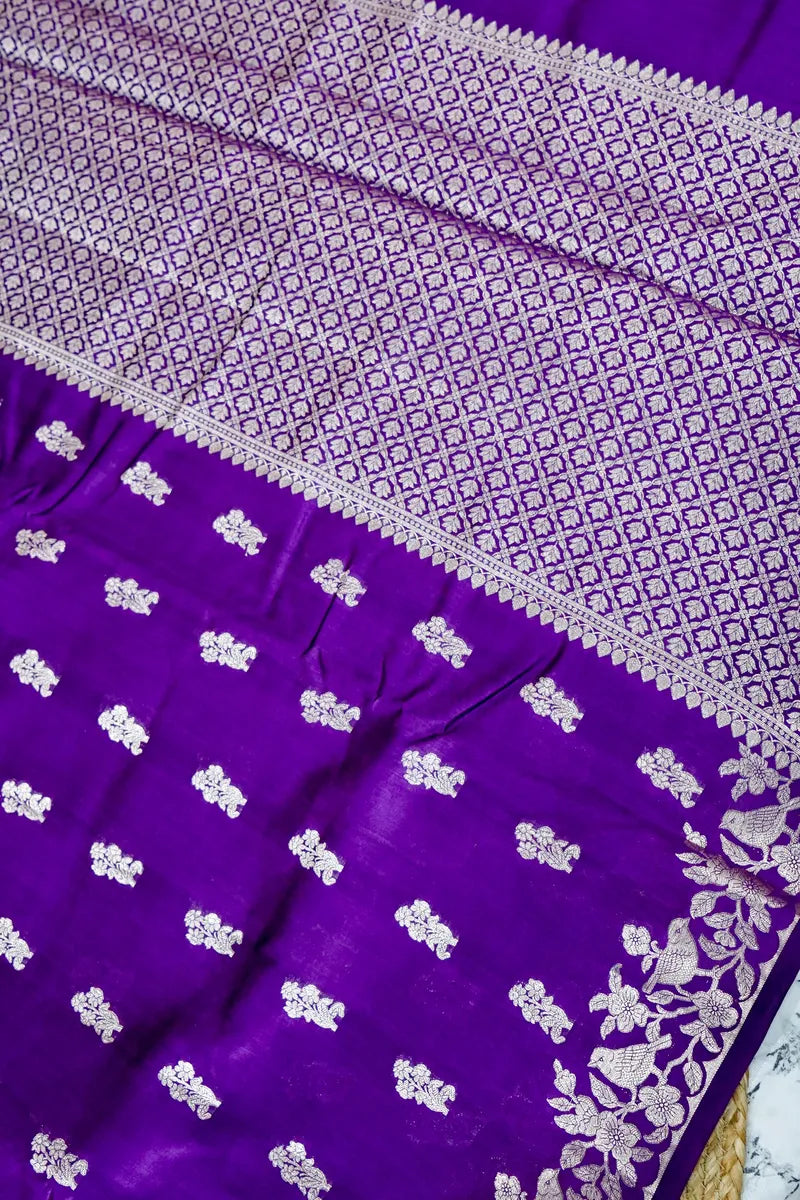PURPLE COLOR PURE CHINIYA SILK SAREE