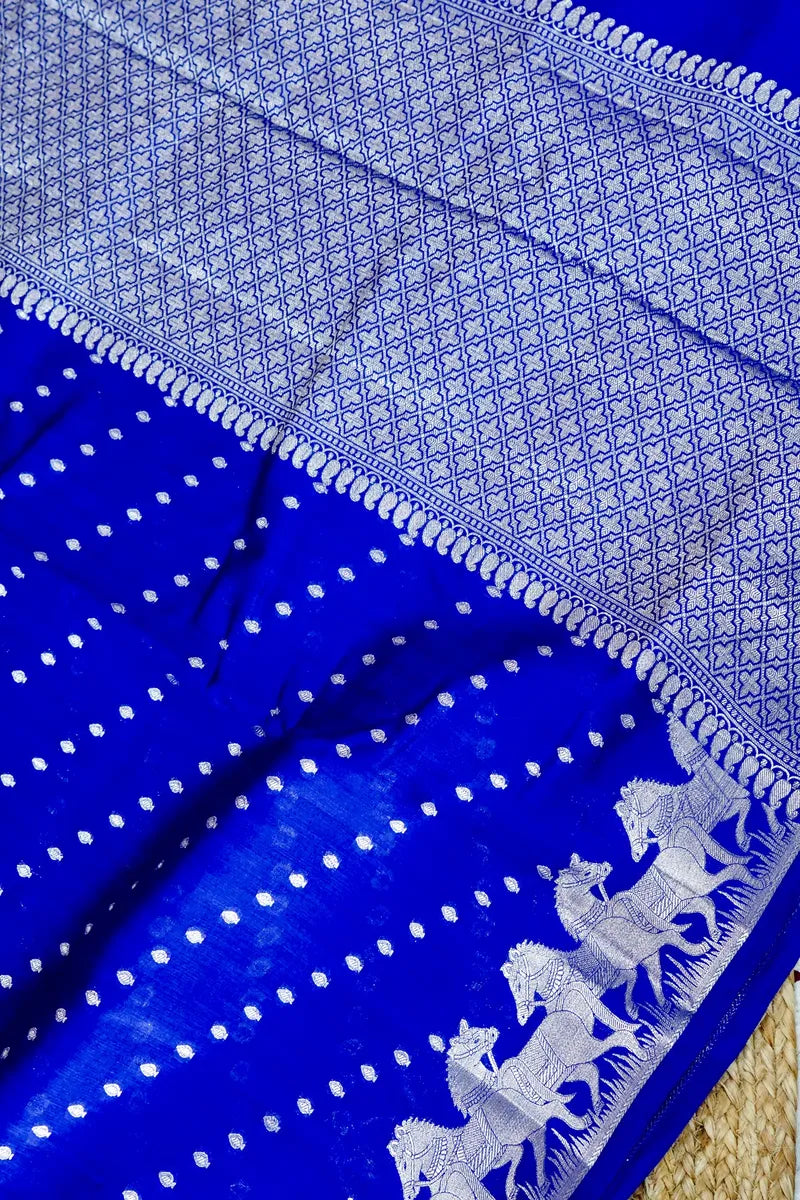 NEVY BLUE COLOR PURE CHINIYA SILK SAREE