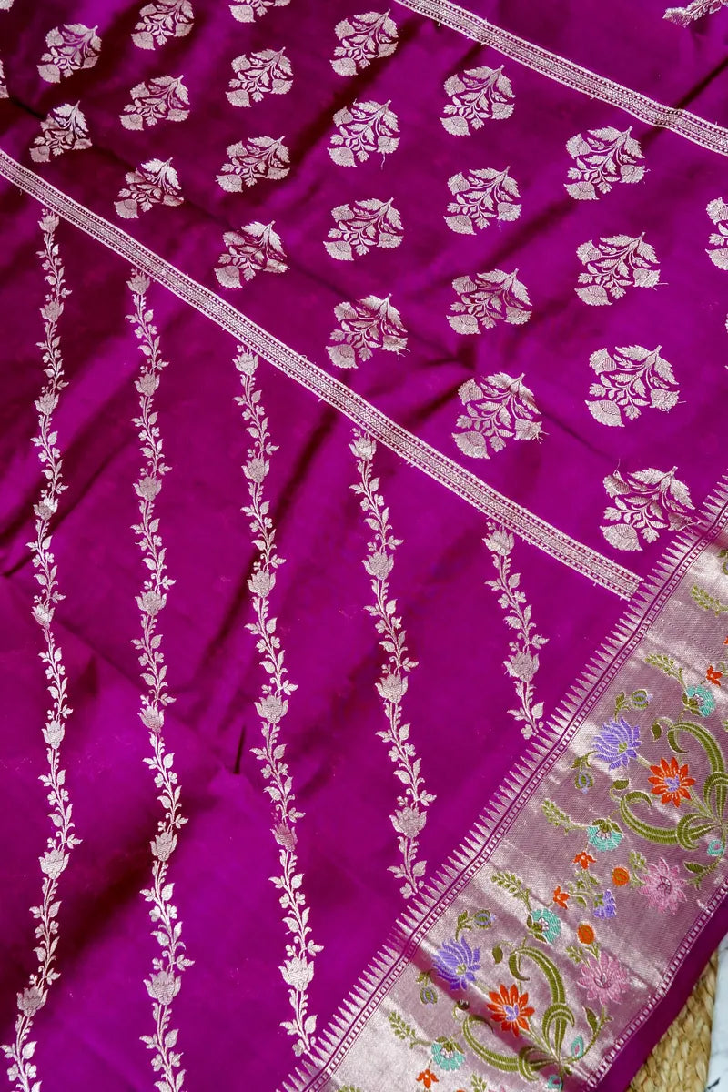 WINE COLOR PURE DUPIAN SILK SAREE