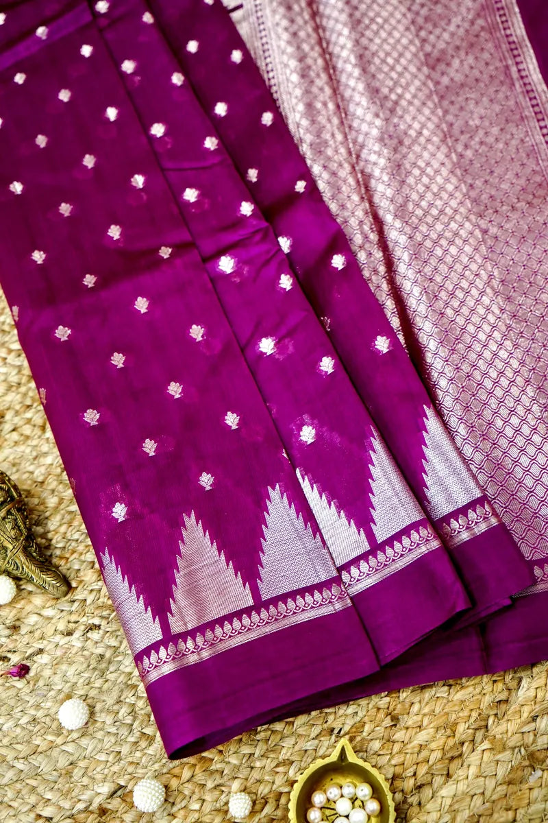 WINE COLOR PURE DUPIAN SILK SAREE