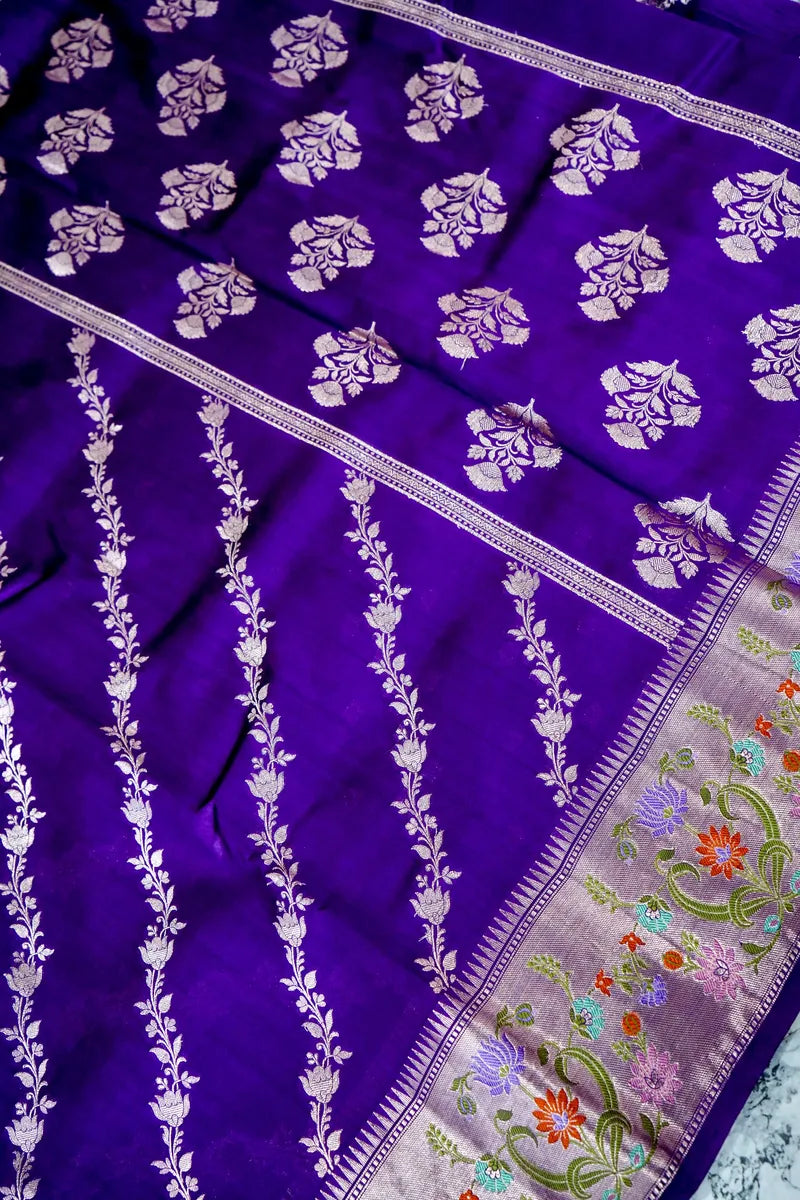 PURPLE COLOR PURE DUPIAN SILK SAREE