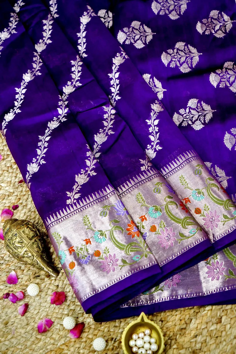 PURPLE COLOR PURE DUPIAN SILK SAREE