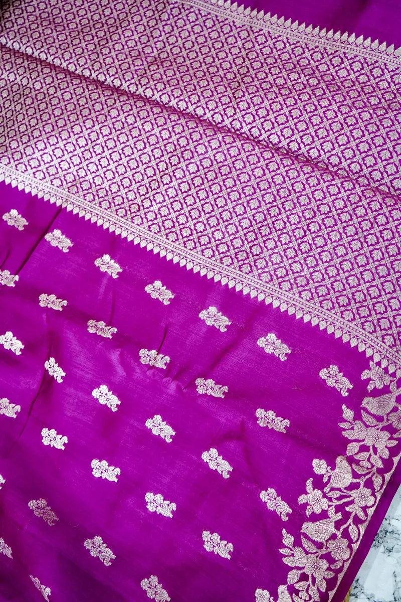 ONION PINK COLOR PURE CHINIYA SILK SAREE