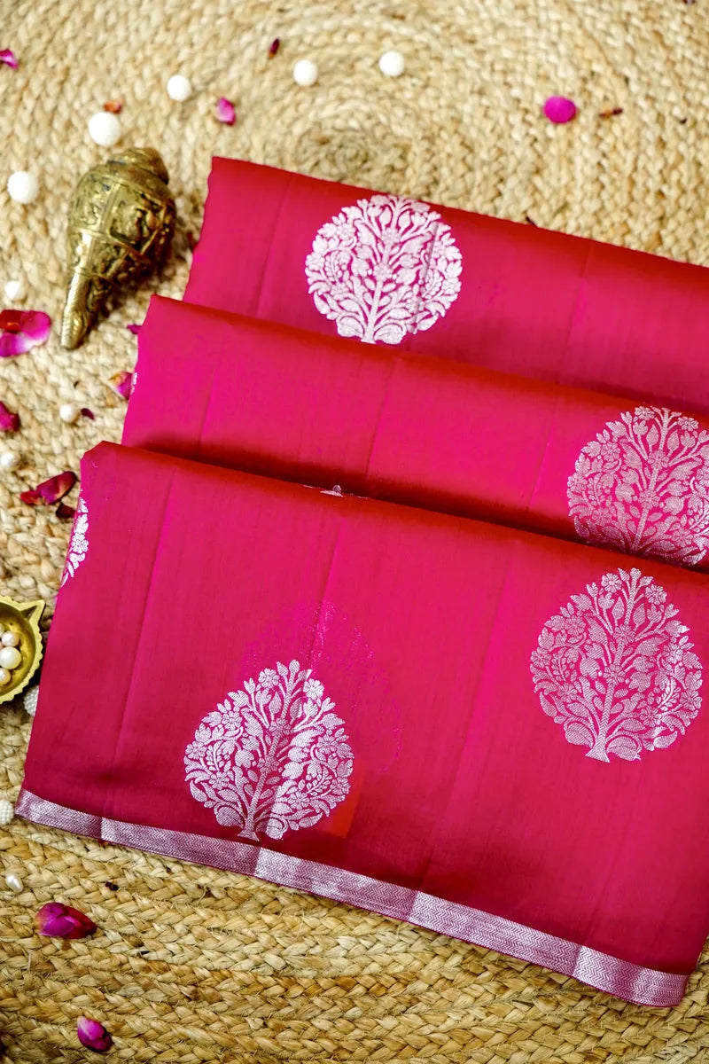 PINK COLOR PURE CHINIYA SILK SAREE