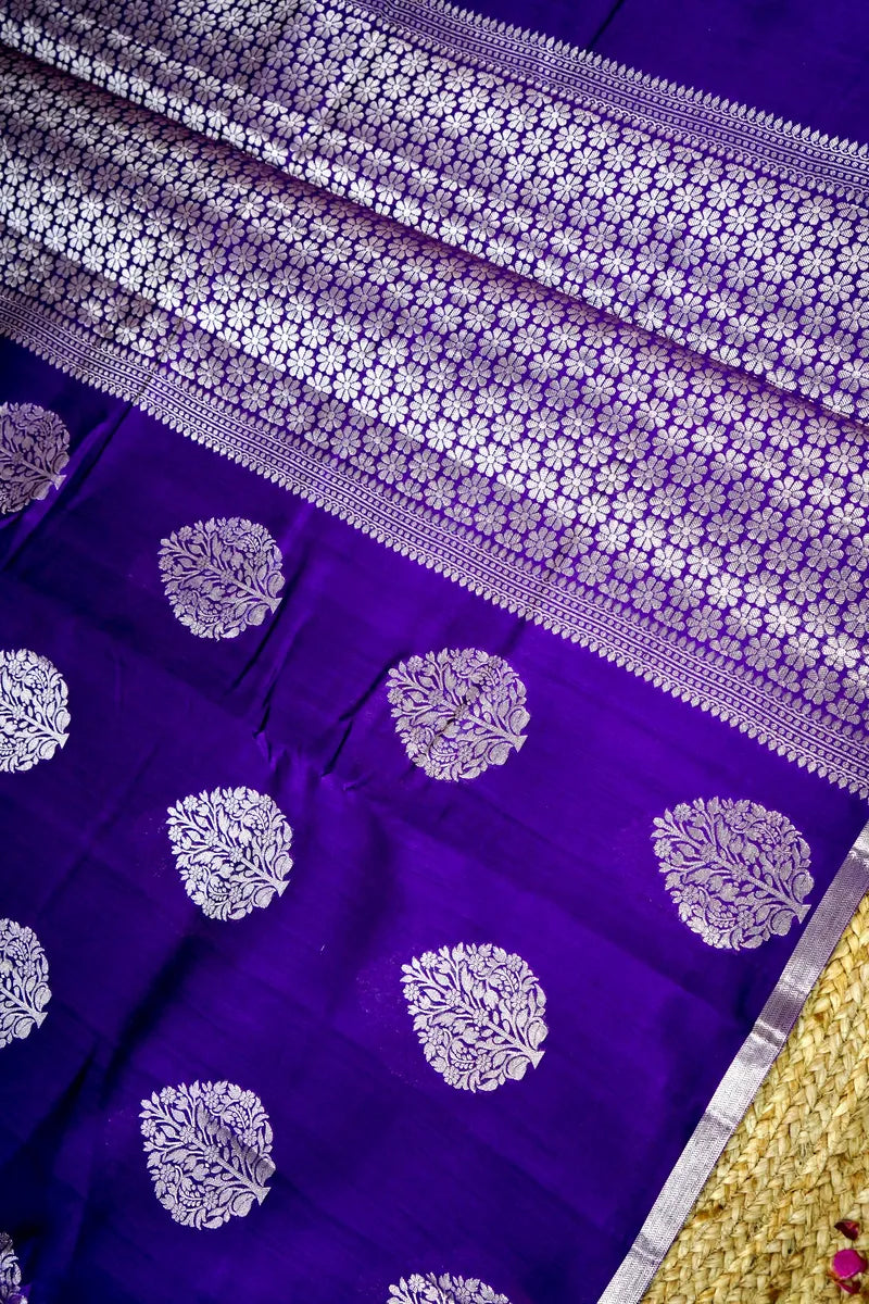 PURPLE COLOR PURE CHINIYA SILK SAREE