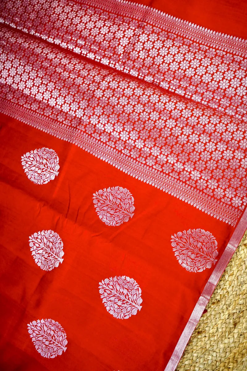 RED COLOR PURE CHINIYA SILK SAREE