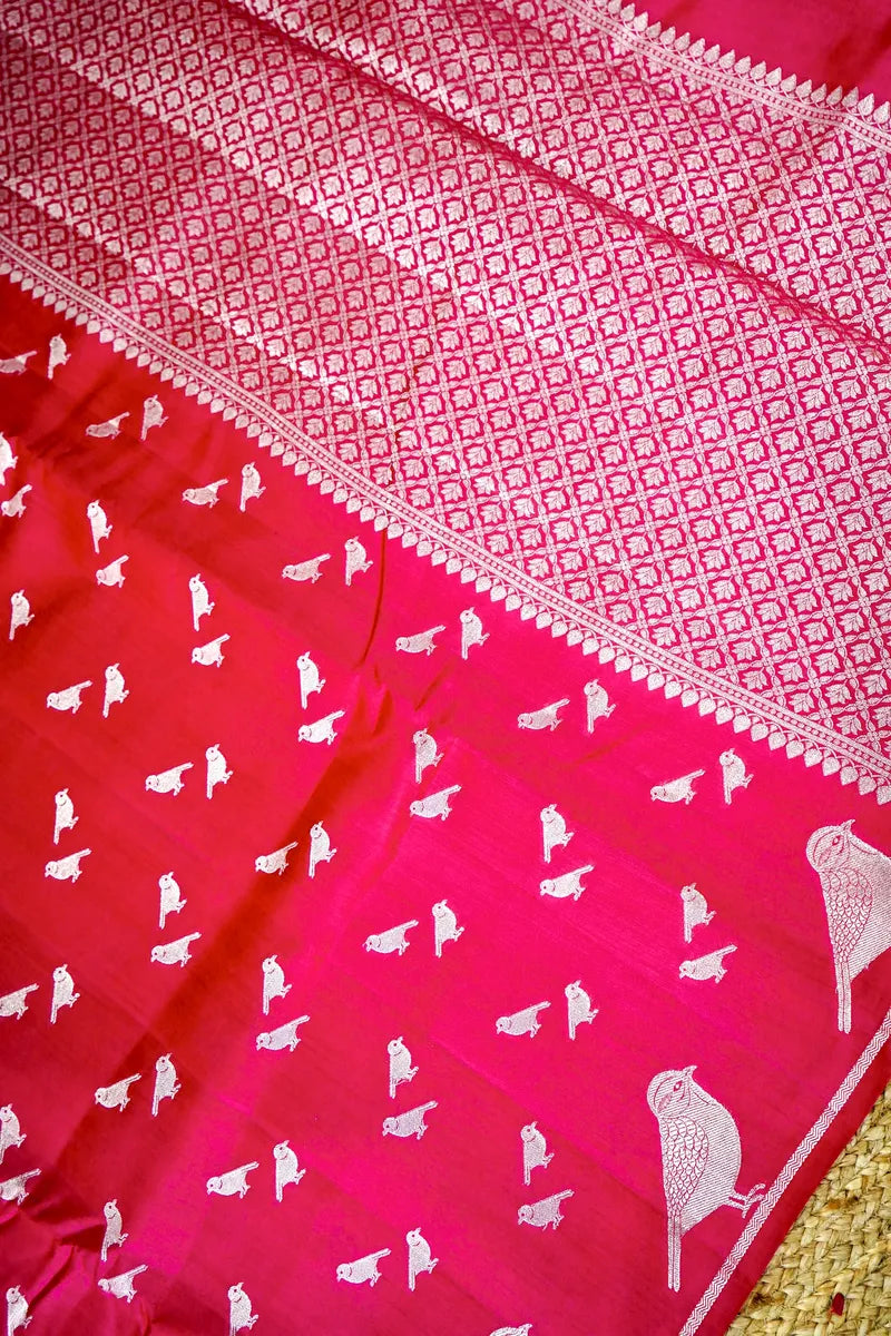 PINK COLOR PURE CHINIYA SILK SAREE