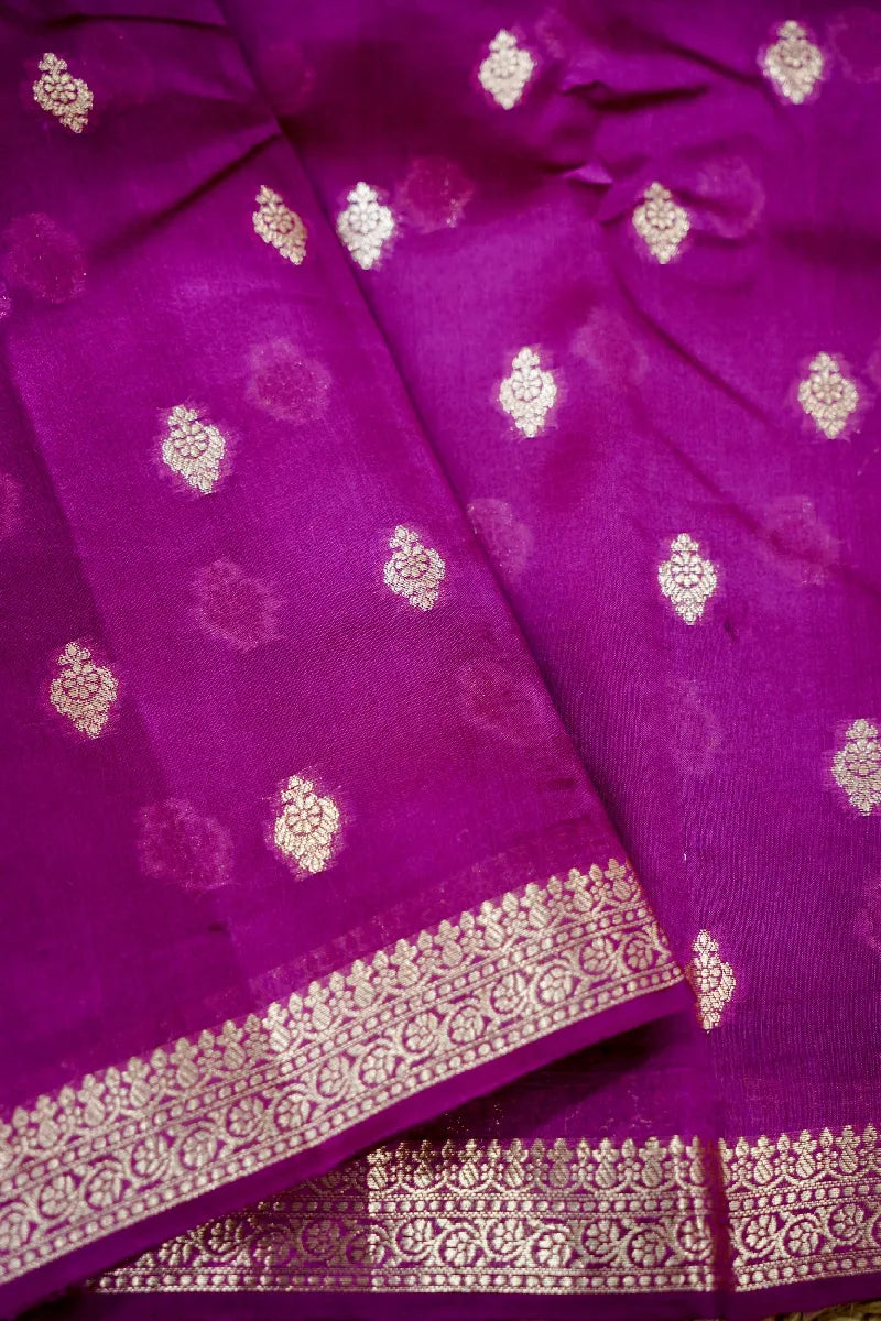 PURPLE COLOR PURE DUPIAN SILK SAREE