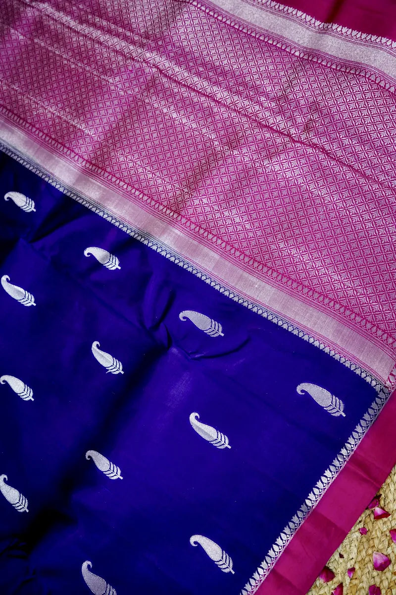 ULTRA VOILET COLOR PURE MANGO SILK SAREE