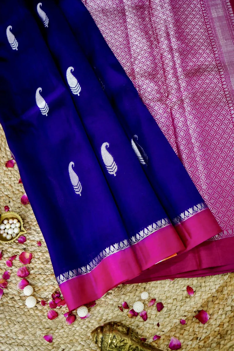 ULTRA VOILET COLOR PURE MANGO SILK SAREE