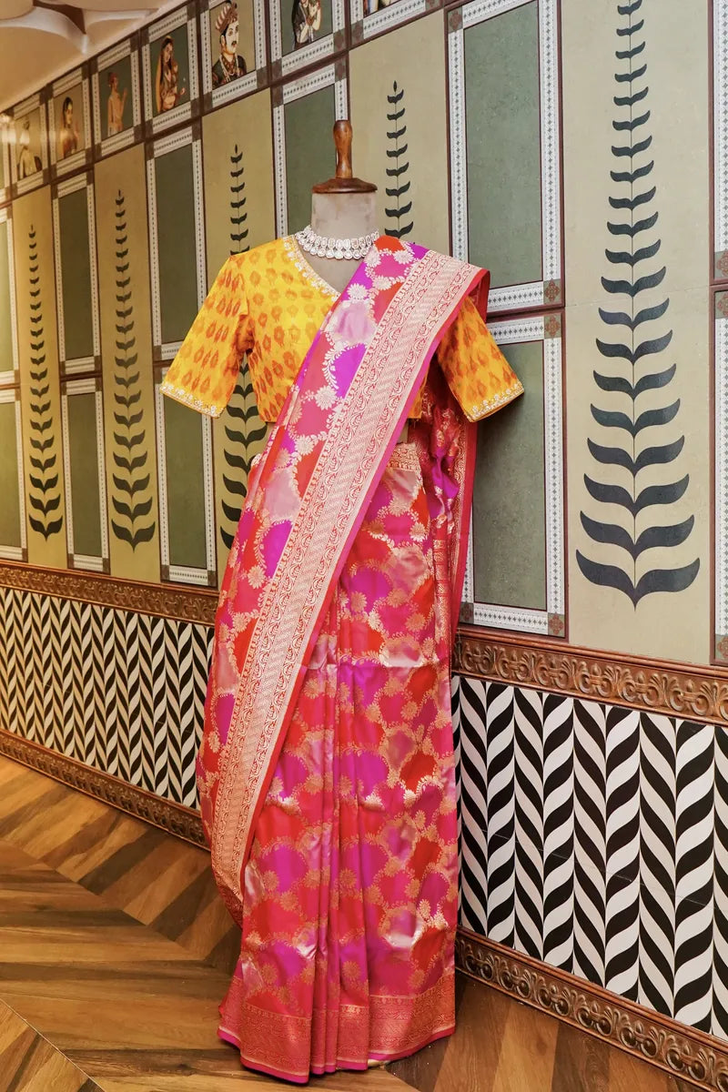 PURE BANARASI RANI SINGLE KATAN SILK SAREE